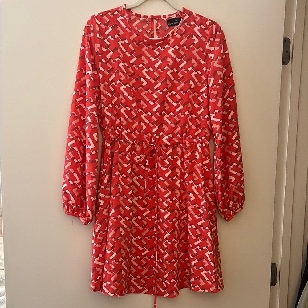 Red Geometric Pattern Dress